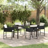 vidaXL set za vrtno jedilnico s 5 kosi in blazinami črnega poly ratana | Shoptok.si