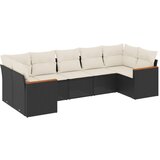 Maison Chic Seti vrtnega pohištva - Vrtna garnitura - Vrtni pohištvo set 7-delna z blazinami črn poli ratan, (21801738) | Shoptok.si