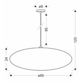  visilica na sajli cafee 1xE27/40W/230V, prečnika 66 cm, braon | Eponuda.com