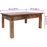  Stolić za kavu od masivnog drva mahagonija 96 x 73 x 45 cm | Eponuda.ba