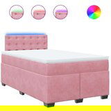 vidaXL Box spring postelja z vzmetnico roza 120x190 cm žamet | Shoptok.si