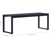  Vrtna klupa od PS ploče 120,5 cm crna | shoptok.hr
