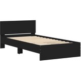  Okvir za krevet s uzglavljem crna 100x200 cm konstruiranog drva | Eponuda.com