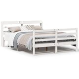  Okvir za krevet s uzglavljem bijeli 150 x 200 cm borovina | shoptok.hr