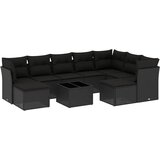  10-dijelni set vrtnih sofa s jastucima crni od poliratana | shoptok.hr