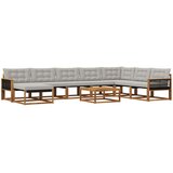  Set vanjskih sofa 9 pcs Prirodna i svjetlosiva | shoptok.hr