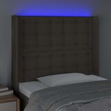  LED uzglavlje smeđesivo 93 x 16 x 118/128 cm od tkanine | shoptok.hr