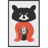  Slika - Nice Mr. Raccoon (1 Part) Vertical 60x90 U crnom drvenom okviru | shoptok.hr