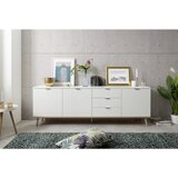 MID.YOU komoda, bela, hrast sonoma | Shoptok.si
