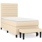 vidaXL Okvir kreveta s oprugama i madrac krem 80x200 cm od tkanine Cijene