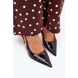 Boto Lacquered High Heels With Open Heel Black Talira | shoptok.hr