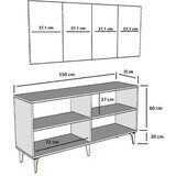 Hanah home komoda hayat KB150 white gold