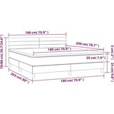  Krevet box spring s madracem LED svjetlosivi 180x200 cm tkanina | shoptok.hr
