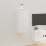 The Living Store Stenska TV omarica visok sijaj bela 40x34,5x100 cm - Stenska TV Omarica, (21375708) Cene