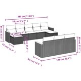 vidaXL 10-dijelni set vrtnih sofa od poliratana s jastucima sivi | shoptok.hr