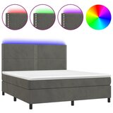  The Living Store Box spring postelja z vzmetnico LED temno siva 180x200 cm žamet - Box Spring Postelja, (21448656) | Shoptok.si