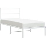  Metalni okvir za krevet s uzglavljem bijeli 90 x 190 cm | shoptok.hr
