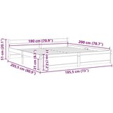 Posteljni okvir iz trdne borovine 180x200 cm, (20646617) | Shoptok.si
