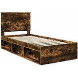  Krevetna konstrukcija s uzglavljem Dimljeni hrast 90 x 190 cm | shoptok.hr