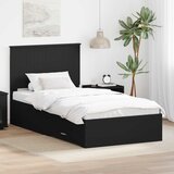  Krevetna konstrukcija s uzglavljem Crna i srebrna 90 x 200 cm | shoptok.hr