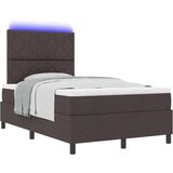 Box Postelja z vzmetnico in LED temno rjava 120x190 cm tkanina, (22083728) | Shoptok.si
