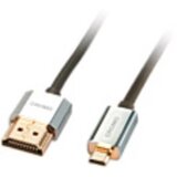 Lindy HDMI priključni kabel HDMI-A utikač, HDMI-Micro-D utikač 0.50 m siva 41680 high speed HDMI sa eternetom, OFC vodič, okrugli, Ultra HD (4K) HDMI s eternetom, dvostruko zaštićen, iznimno Cijene