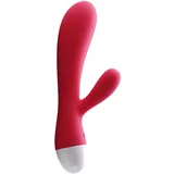 Delfinček in dojenček - brezžični vibrator z ročajem (rdeč)