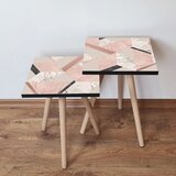 Hanah home 2Shp317 - Salmon SalmonPinkBeigeBlack Nesting Table (2 Pieces) | ePonuda.com
