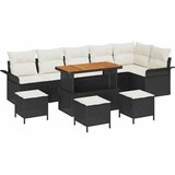  Sjedeća garnitura za vrt 10 kom. 9-Broj sjedala Crna i Krema 110 x 55 x 71 cm | shoptok.hr