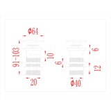  Potisni odvod sa zaštitom od prelijevanja krom 6,4x6,4x9,1 cm | shoptok.hr