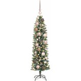  Umjetno vitko božićno drvce s stalakom Zelena i bijela 120 cm | shoptok.hr