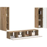  Set TV komoda Zidne 4 pcs Umjetnički hrast Konstruirano drvo | shoptok.hr