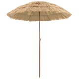 vidaXL Plažni dežnik Rjava Ø 160 x 196 cm Jeklo | Shoptok.si