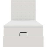 vidaXL Otomanski posteljni okvir z vzmetnico bel 90x200 cm um. usnje | Shoptok.si