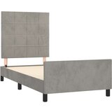  Posteljni okvir z vzglavjem svetlo siv 90x200 cm žamet, (20788294) | Shoptok.si
