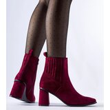 Gemre Burgundy ankle boots with a square toe Pastina | Shoptok.si