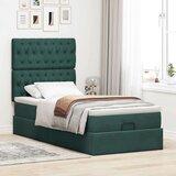 vidaXL Otomanski posteljni okvir z vzmetnicami zelen 90x190cm žamet, (21611398) | Shoptok.si