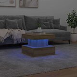 vidaXL Stolić za kavu s LED svjetlima boja hrasta artisan 50x50x40 cm | shoptok.hr
