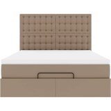  Ottoman krevet s madracem i LED diodama Cappuccino 140x190 cm umjetna koža | Shoptok.si
