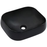The Living Store Umivalnik 44,5x39,5x14,5 cm keramičen črn - Umivalnik, (21751145) | Shoptok.si