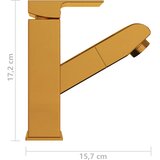  Slavina za umivaonik s funkcijom izvlačenja zlatna 157 x 172 mm | shoptok.hr