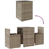  3-dijelni bistro set od poliratana s jastucima sivi | shoptok.hr