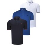 Dewberry TRIPLE SET T8586 MEN'S T-SHIRT-NAVY-WHITE-SAKS | Shoptok.si