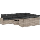  11-dijelni set vrtnih sofa poliratan s jastucima svijetlosivi | shoptok.hr