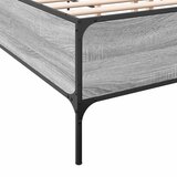  Okvir kreveta boja hrasta 120x200 cm konstruirano drvo i metal Siva 120 x 200 cm | shoptok.hr