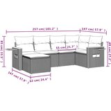  6-dijelni set vrtnih sofa s jastucima crni od poliratana | shoptok.hr
