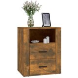  Noćni ormarić dimljenog hrasta 50x36x60cm od konstruiranog drva | shoptok.hr