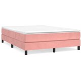  Okvir za krevet s oprugom ružičasti 140x200 cm baršunasti | shoptok.hr