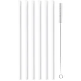 Set od 6 bijelih staklenih slamki dužina 20 cm