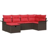  Sjedeća garnitura za vrt 6 kom. Smeđa i crvena poliratan 55 x 55 x 37 cm | Shoptok.si